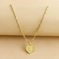 Goldene Initial Herz Anhänger Kette - Amara