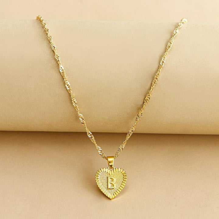 Goldene Initial Herz Anhänger Kette - Amara