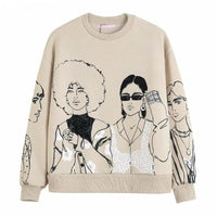 Locker sitzender Pullover mit Wolldruck - Elise