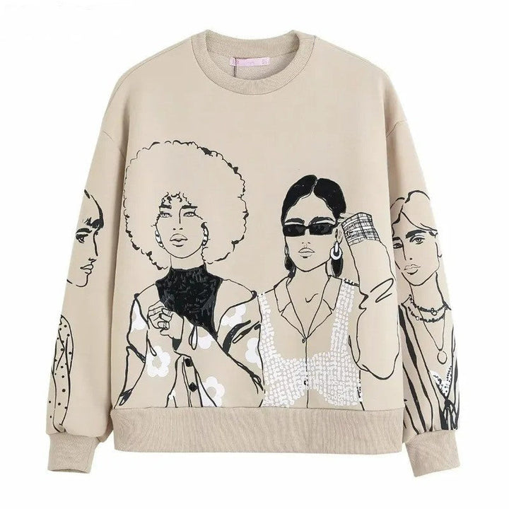 Locker sitzender Pullover mit Wolldruck - Elise