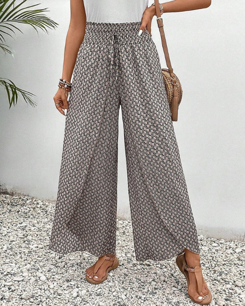 Damesbroek met hoge taille & geometrisch patroon – Sapphira
