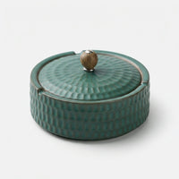 Handmade Ceramic Ashtray with Wooden Lid, 12.5 cm 11