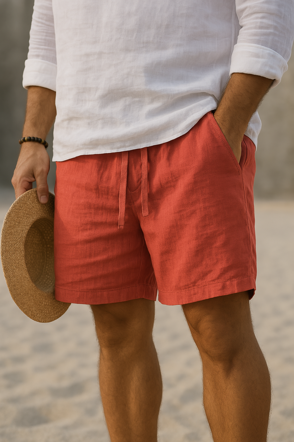 Lorenzo Men's Cotton-Linen Shorts – Lightweight & Breathable 7