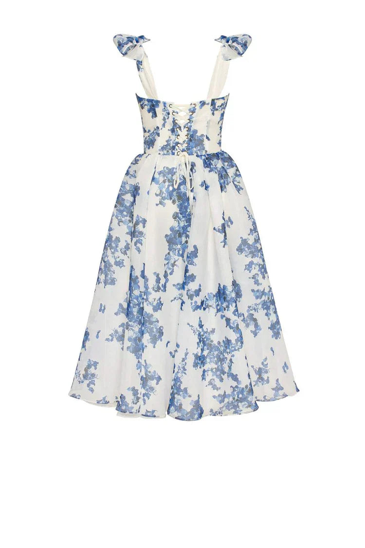 Bezauberndes Blaues Blumenkleid - Luna