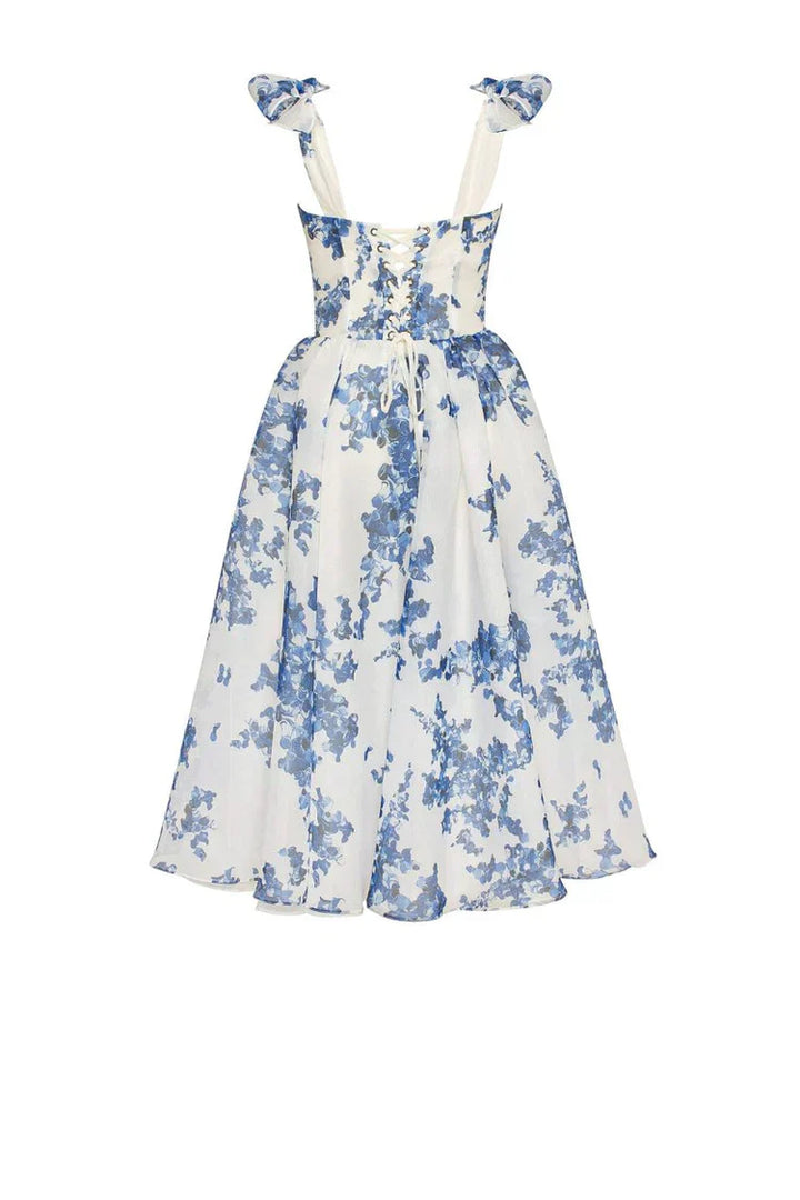 Bezauberndes Blaues Blumenkleid - Luna
