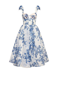 Bezauberndes Blaues Blumenkleid - Luna