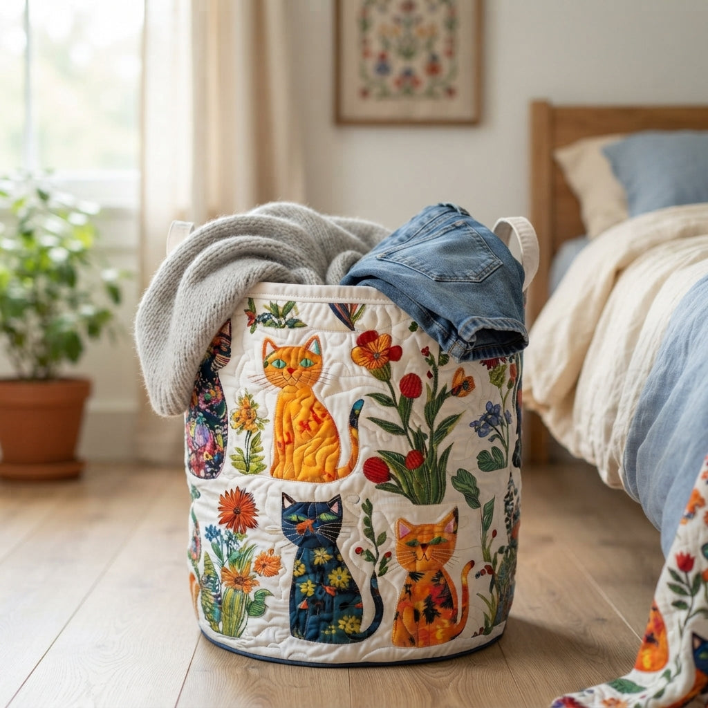 Mand op een houten vloer naast een bed, gevuld met een grijze trui en een spijkerbroek. 4