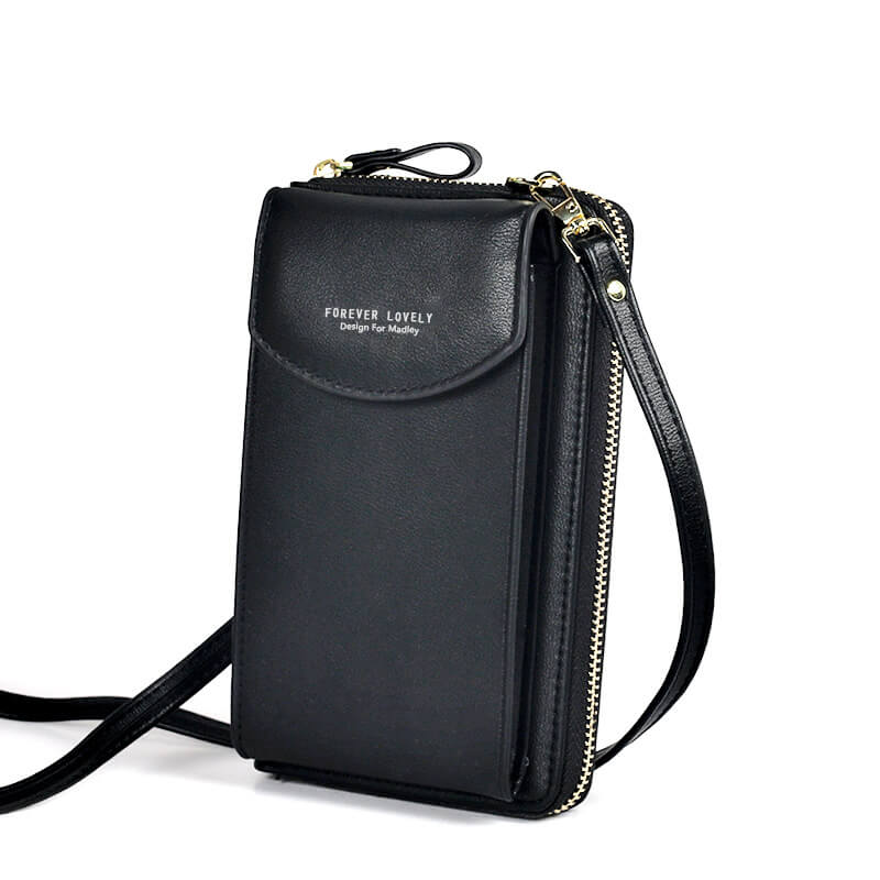 Kompakte PU-Leder-Schultertasche mit verstellbarem Riemen