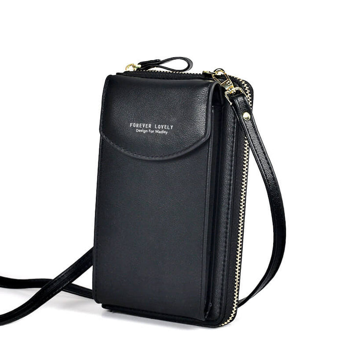 Kompakte PU-Leder-Schultertasche mit verstellbarem Riemen