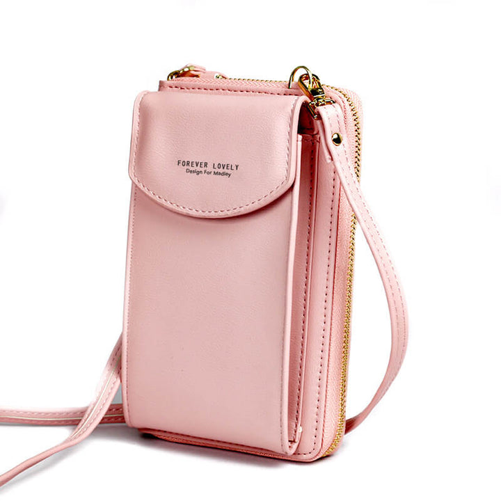 Kompakte PU-Leder-Schultertasche mit verstellbarem Riemen