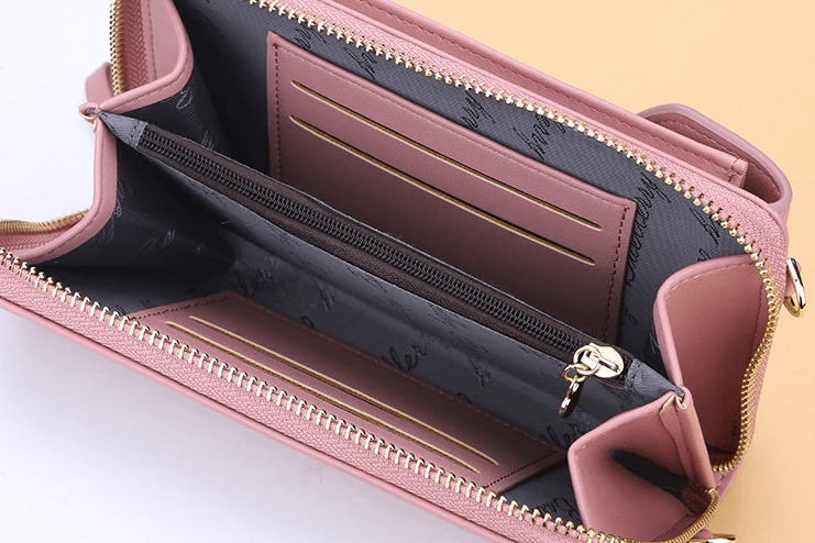 Kompakte PU-Leder-Schultertasche mit verstellbarem Riemen