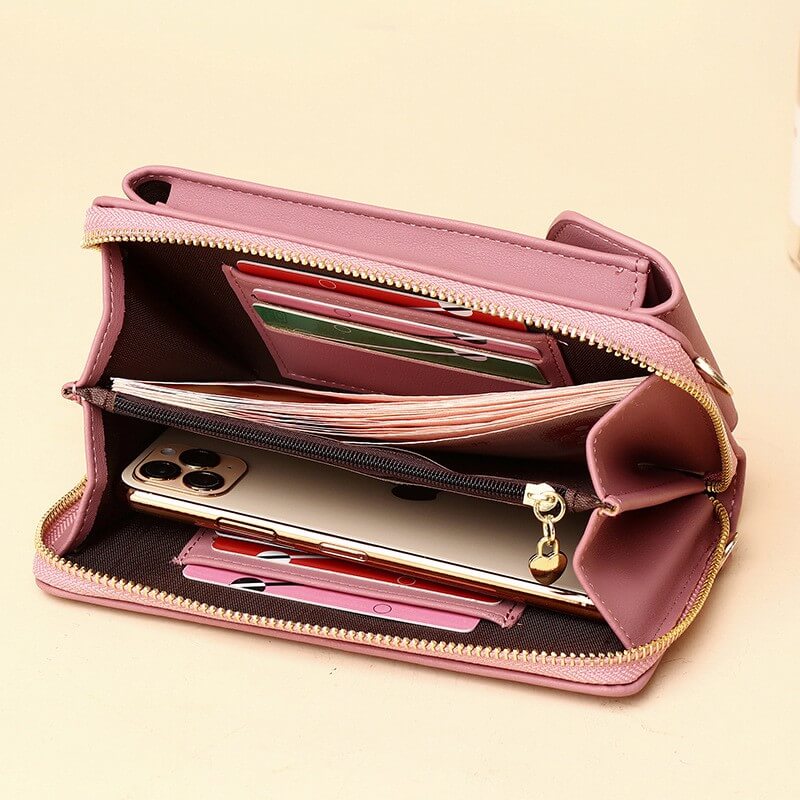 Kompakte PU-Leder-Schultertasche mit verstellbarem Riemen