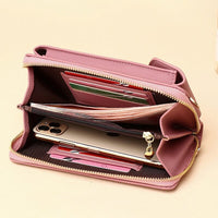 Kompakte PU-Leder-Schultertasche mit verstellbarem Riemen
