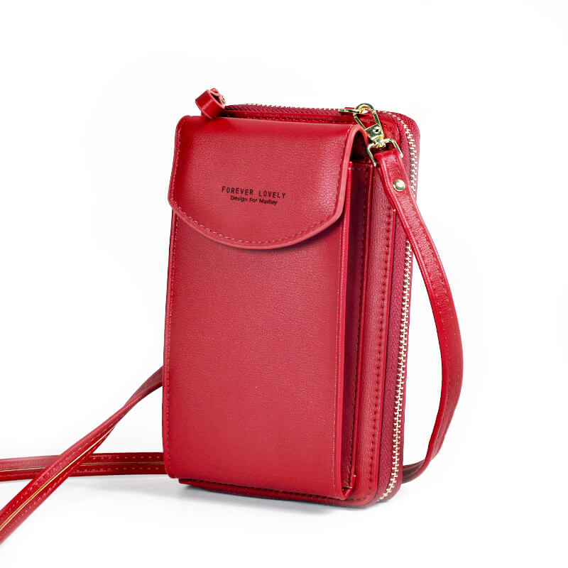 Kompakte PU-Leder-Schultertasche mit verstellbarem Riemen