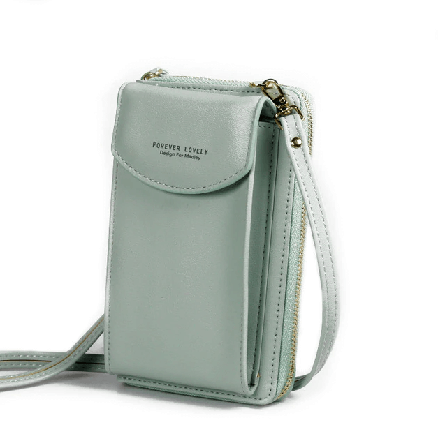 Kompakte PU-Leder-Schultertasche mit verstellbarem Riemen