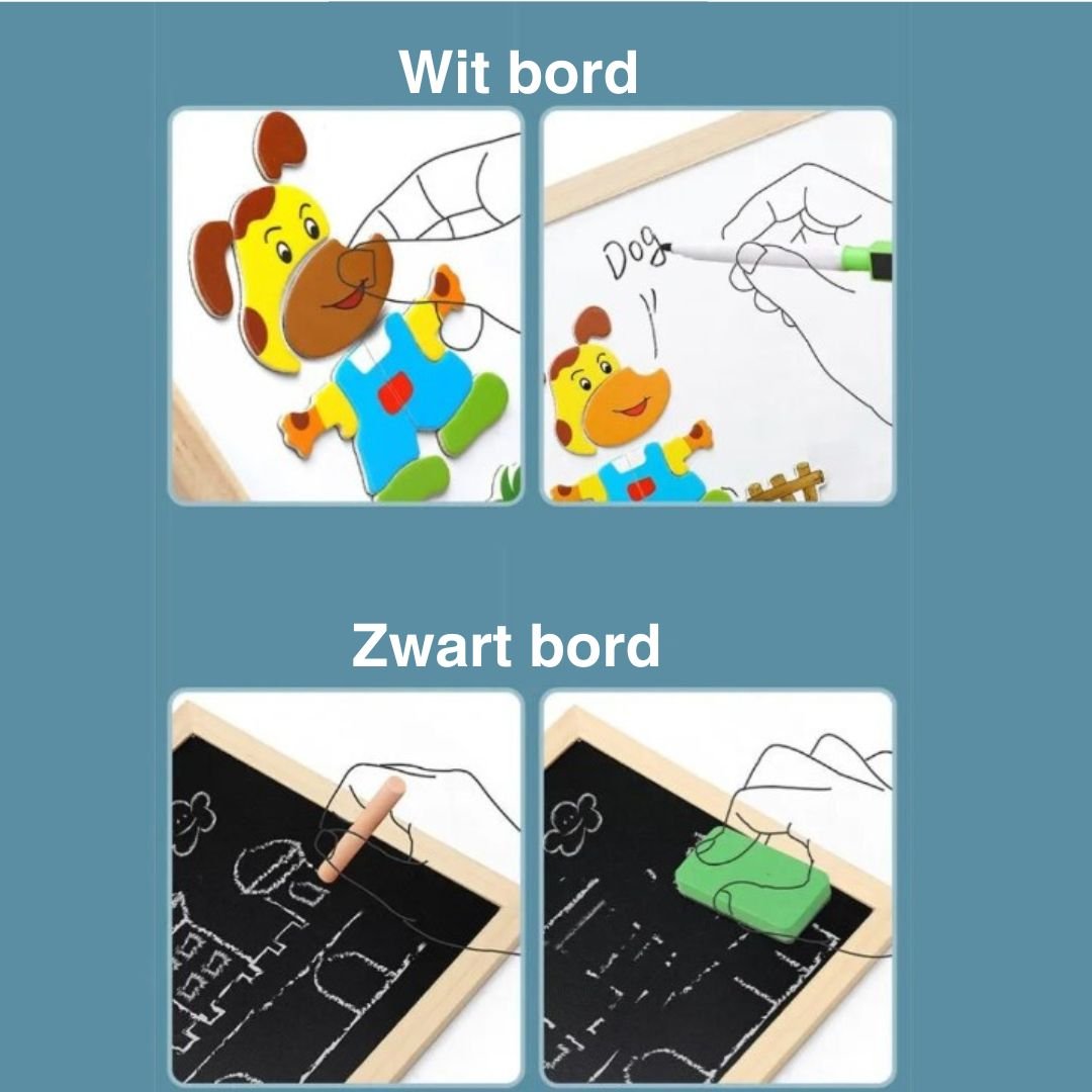 Magnetisch Dubbelzijdig Tekenbord Set -  MiniArt Studio
