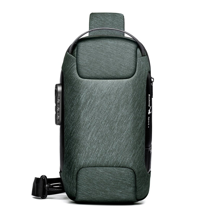 Compact Waterbestendige Schoudertas voor Mannen – Diefstalpreventie met USB-Poort