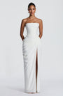 Lois Strapless Corset Maxi Dress with High Slit 11