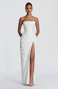 Lois Strapless Corset Maxi Dress with High Slit 7
