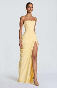 Lois Strapless Corset Maxi Dress with High Slit 3