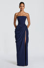 Lois Strapless Corset Maxi Dress with High Slit 19