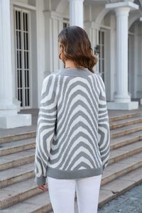 Pullover mit Rundhals und Print - Azure