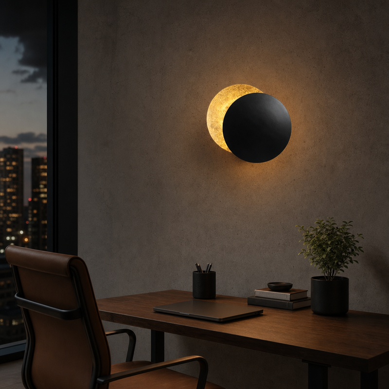 Design Wandlamp Halo – Goud, Zwart of Wit – Astrelle