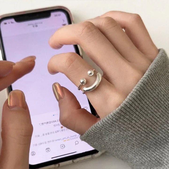 Smiley verstellbarer Ring - Mila