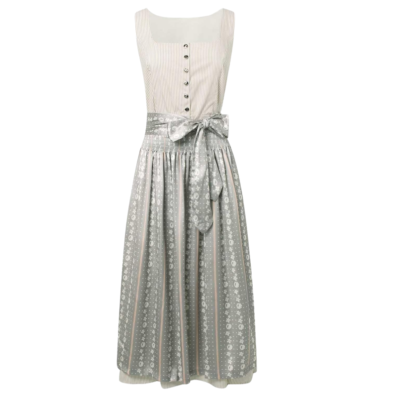 Women's Dirndl Set with Button Placket and Apron 1