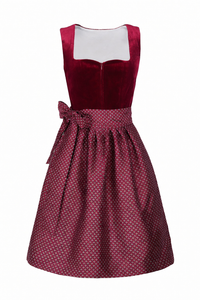 Women's Dirndl Set with Velvet Bodice and Apron 1