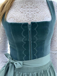 Women's Traditional Midi Dirndl Dress with Apron 2
