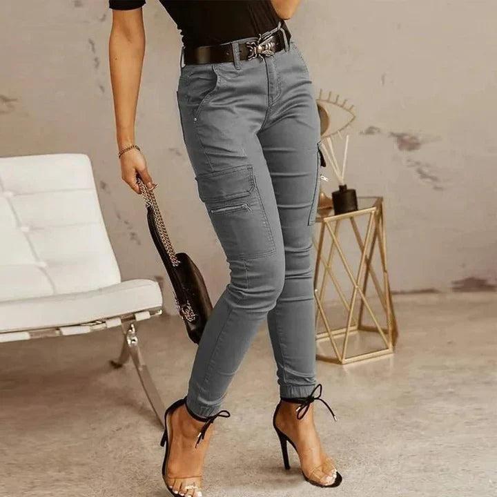 Dames Cargo Jeans met Elastische Boorden – Nadine