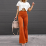 Damen Flared Hose aus Bio-Cord mit hoher Taille – Elegance Spice