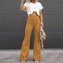 Damen Flared Hose aus Bio-Cord mit hoher Taille – Elegance Spice
