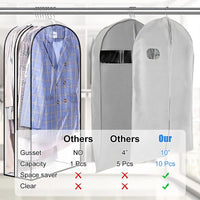 Transparent Garment Covers with Inserts – 3-Pack Storage Covers with Side Zipper (Buy 1, Get 1 FREE)