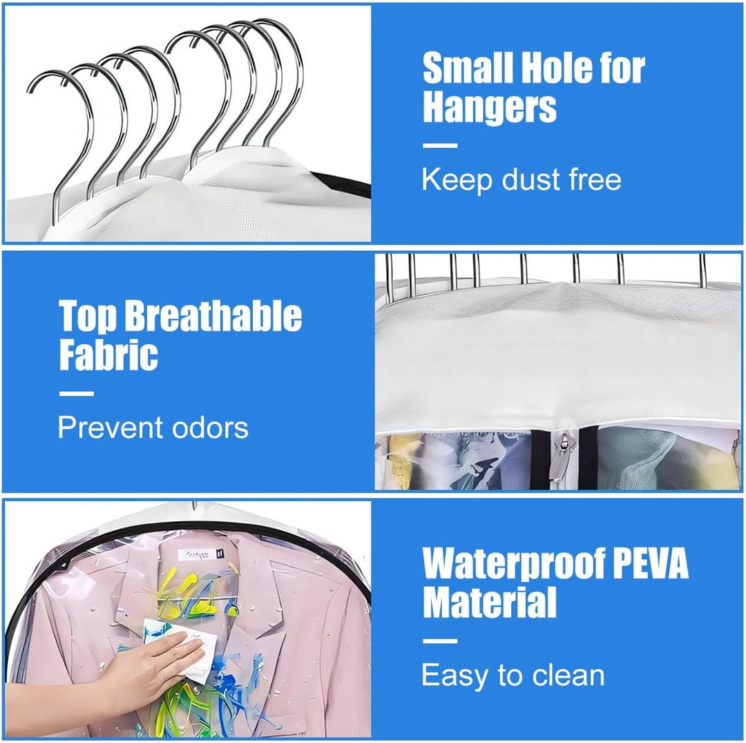 Transparent Garment Covers with Inserts – 3-Pack Storage Covers with Side Zipper (Buy 1, Get 1 FREE)