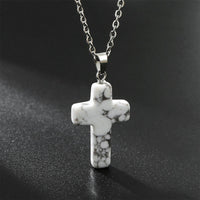 Halskette mit Kreuz aus Natürlichen Edelsteinen - Seraphina