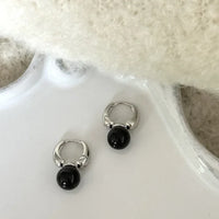 Stilvolle schwarze Onyx-Ohrringe - Lina