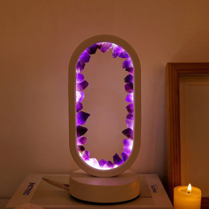 Handgefertigte Amethyst-Lampe - Serenith