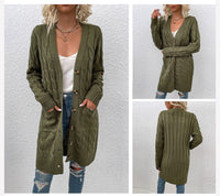 Gestrickte Damen-Cardigan mit Taschen – Noelle