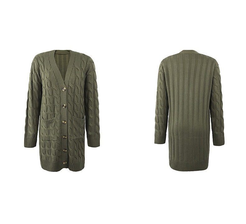 Gestrickte Damen-Cardigan mit Taschen – Noelle