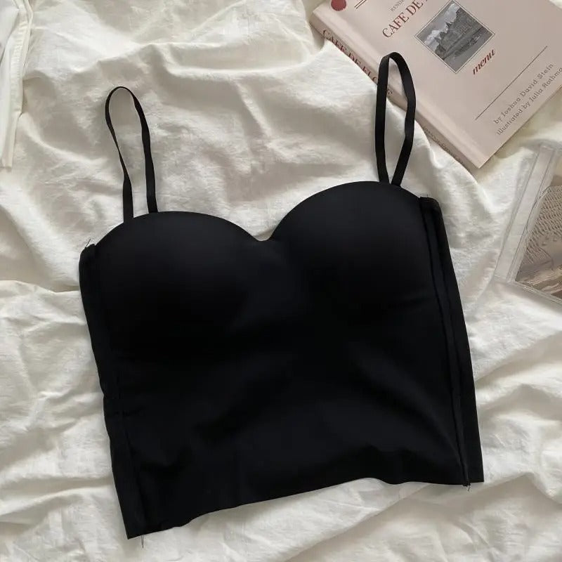 Set aus 4 luftigen Tanktops mit integriertem Bandeau-BH – Tiana