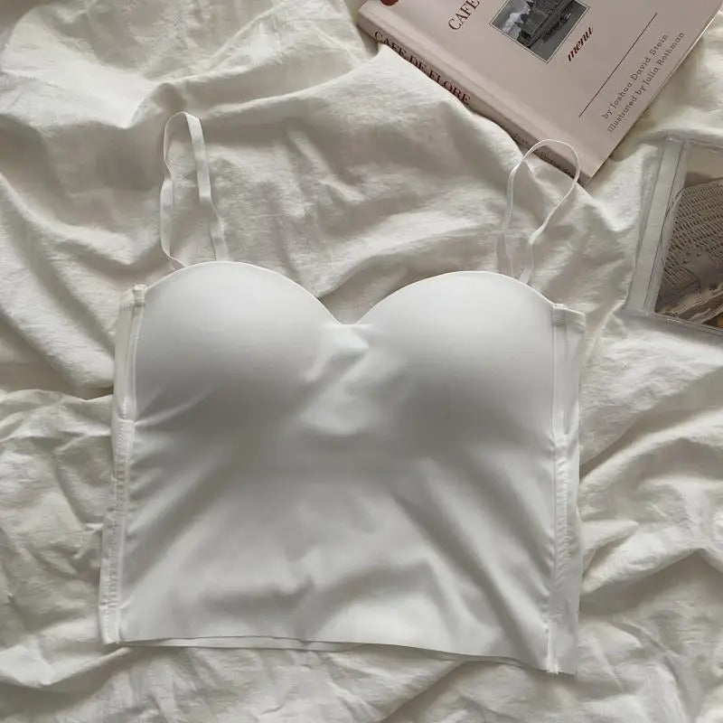 Set aus 4 luftigen Tanktops mit integriertem Bandeau-BH – Tiana