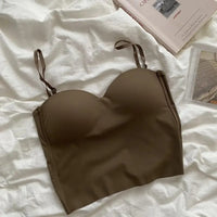 Set aus 4 luftigen Tanktops mit integriertem Bandeau-BH – Tiana