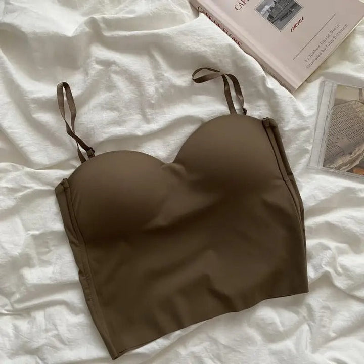 Set aus 4 luftigen Tanktops mit integriertem Bandeau-BH – Tiana