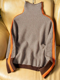Chic High-Neck Patterned Sweater 5