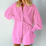 Zweiteiliges Damen Sommer-Set mit Laternenärmeln – Nina
