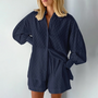 Zweiteiliges Sommer-Set mit Bluse und Shorts – Isla