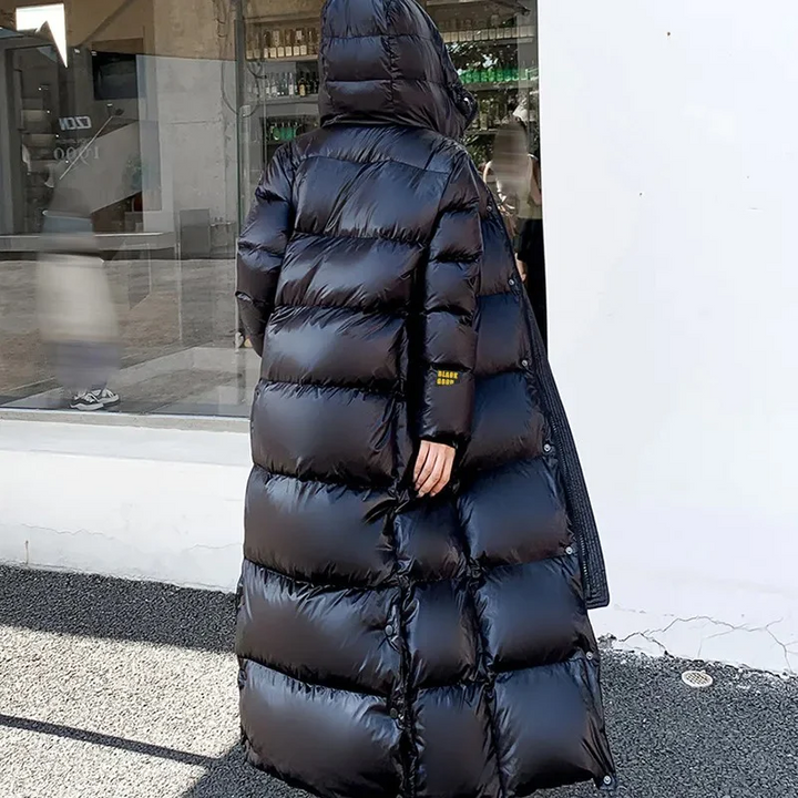 Stilvoller langer gesteppter Damen-Wintermantel - Mila