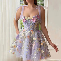 Tüll-Cocktailkleid mit Blumenapplikationen - Rosalie
